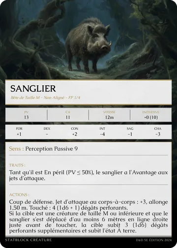 Carte Sanglier