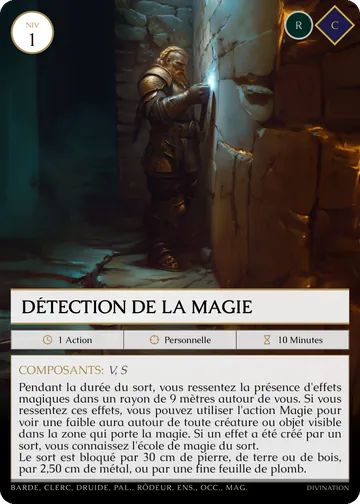Carte Détection de la magie