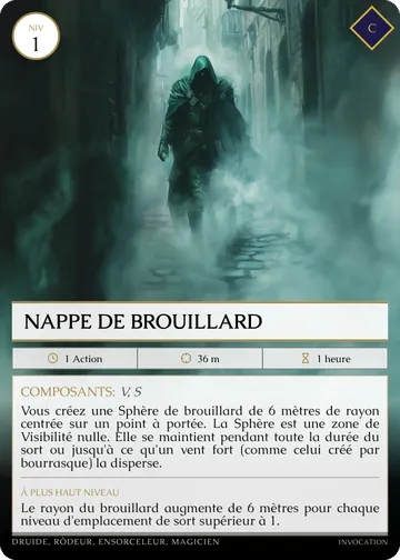 Carte Nappe de brouillard