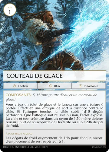 Carte Couteau de glace