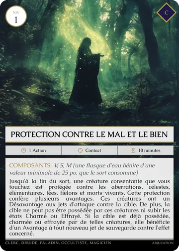 Carte Protection contre le mal et le bien