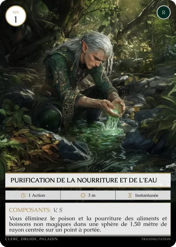Carte Purification de la nourriture et de l'eau