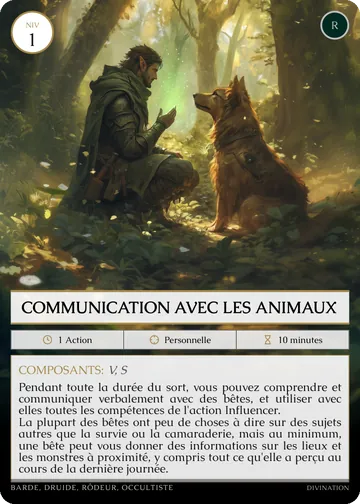 Carte Communication avec les animaux