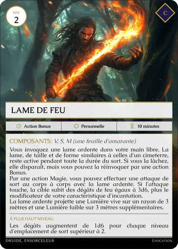 Carte Lame de feu