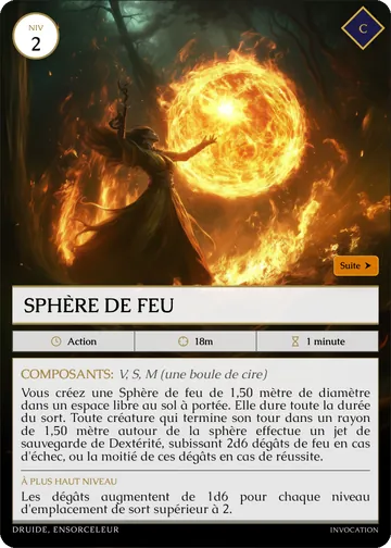 Carte Sphère de feu