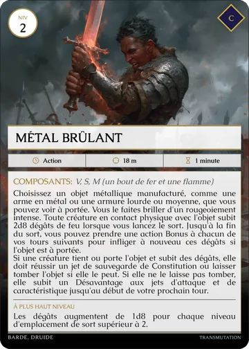 Carte Métal brûlant