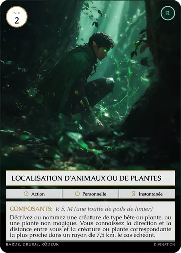 Carte Localisation d'animaux ou de plantes