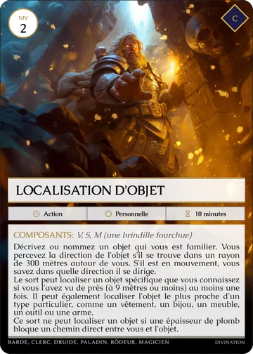 Carte Localisation d'objet