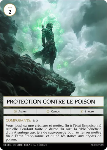 Carte Protection contre le poison