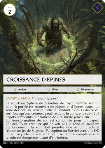 Carte Croissance d'épines